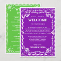 Papel Picado Colorful Mexican Wedding Welcome Note