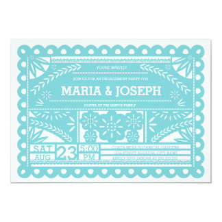 Papel Picado Engagement Party Invite - Blue