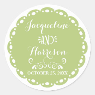 Papel Picado Envelope Seal Lime Fiesta Wedding