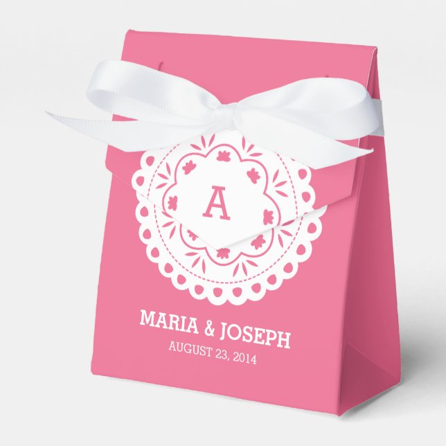 Papel Picado Favor Box - Pink (Front Side)