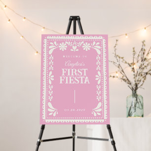 Papel Picado First Birthday Fiesta Welcome Sign