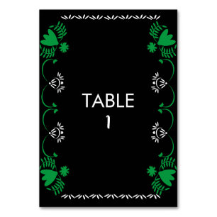 Papel Picado Floral Mexican Wedding Table Card