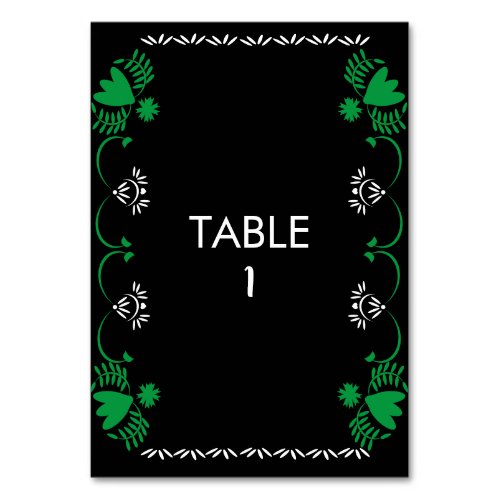 Papel Picado Floral Mexican Wedding Table Card