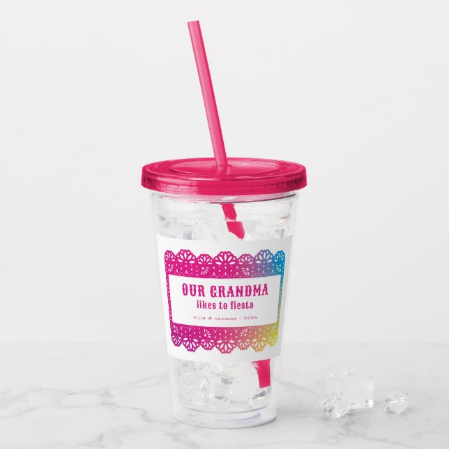 Papel Picado Fun Fiesta Acrylic Tumbler (Front Ice)