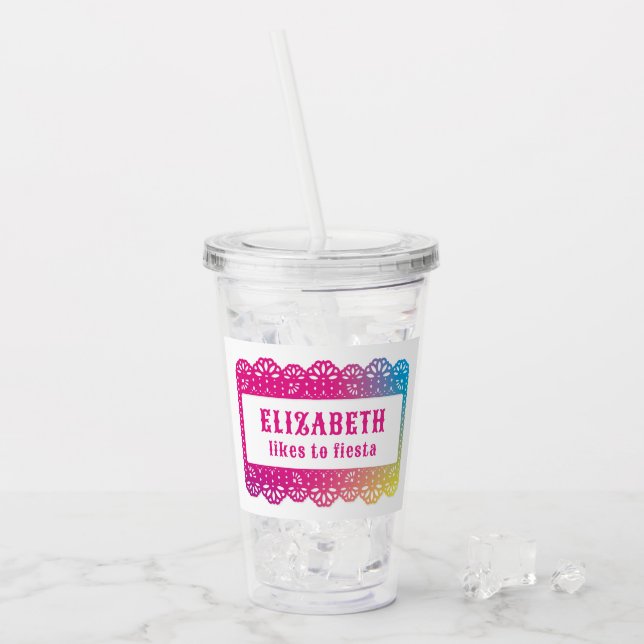 Papel Picado Fun Fiesta Acrylic Tumbler (Front Ice)