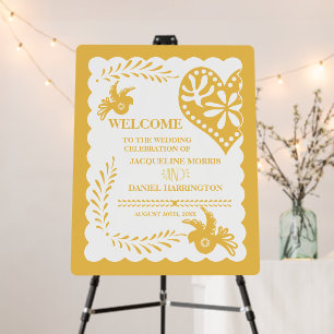 Papel Picado Gold Harvest Fiesta Wedding Banner Foam Board