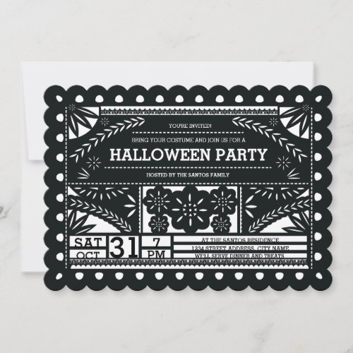 Papel Picado Halloween Party Invitation