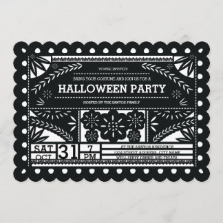 Papel Picado Halloween Party Invitation