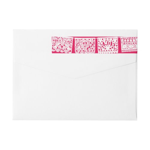 Papel Picado Hot Pink  Return Address Wrap Label