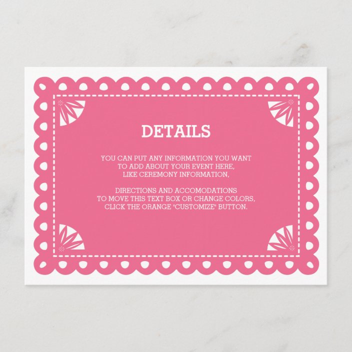 Papel Picado Insert Card - Pink | Zazzle.com