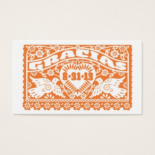 Papel Picado Lovebirds Orange Tag Business Cards