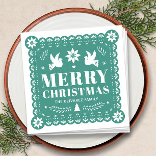 Papel Picado Mexican Christmas Napkin