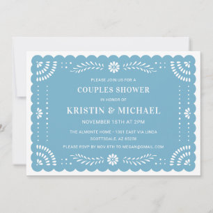Papel Picado Mexican Couples Shower Invitation