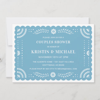 Papel Picado Mexican Couples Shower Invitation