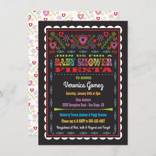 Papel Picado Mexican Fiesta Baby Shower Invitation