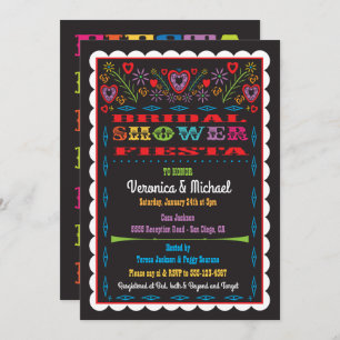 Papel Picado Mexican Fiesta Bridal Shower Invitation