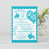 Papel Picado Mexican Fiesta Wedding Banner Theme Invitation (Standing Front)