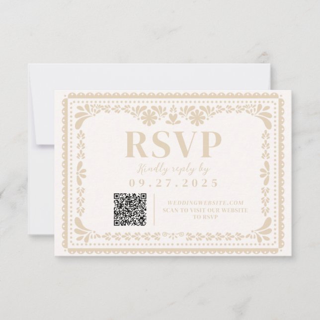 Papel Picado Mexican Neutral RSVP Response Card (Front)