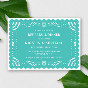Papel Picado Mexican Rehearsal Dinner Invitation