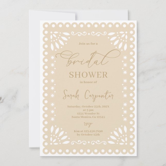 Papel Picado Mexican Theme Bridal Shower Invitation (Front)