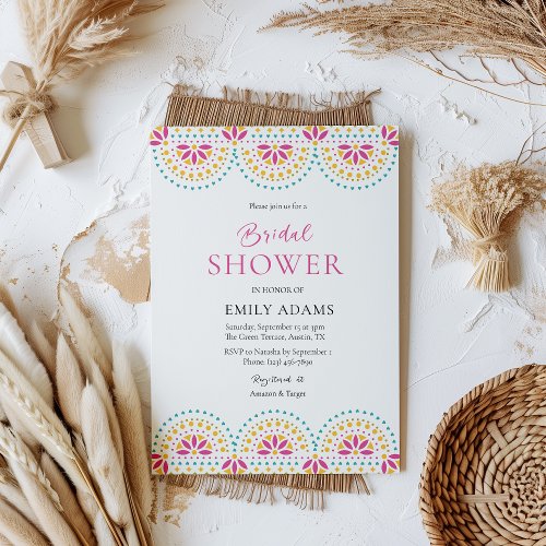 Papel Picado Mexican Viva la Novia Bridal Shower  Invitation