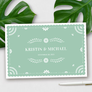 Papel Picado Mexican Wedding Guestbook, Sage Green Guest Book