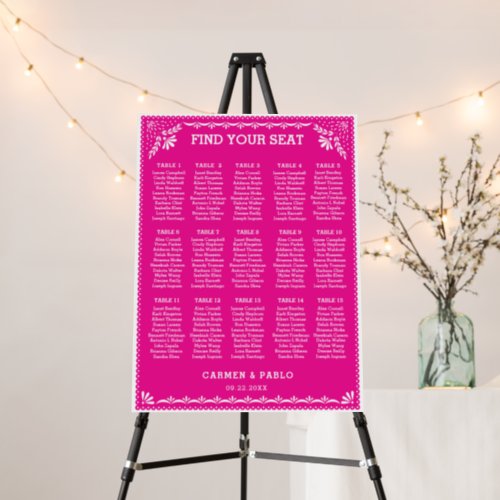 Papel Picado Mexican Wedding Seating Chart Foam Board