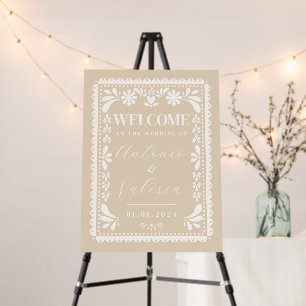 Papel Picado Mexican Wedding Welcome Foam Sign