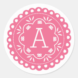 Papel Picado Monogram Stickers - Pink