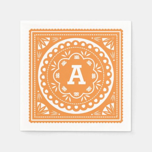 Papel Picado Paper Napkins _ Orange