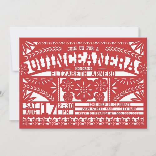 Papel Picado Quinceañera Invitation