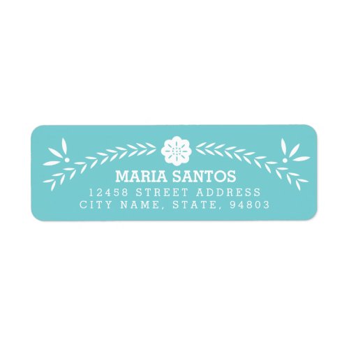 Papel Picado Return Address Labels _ Blue