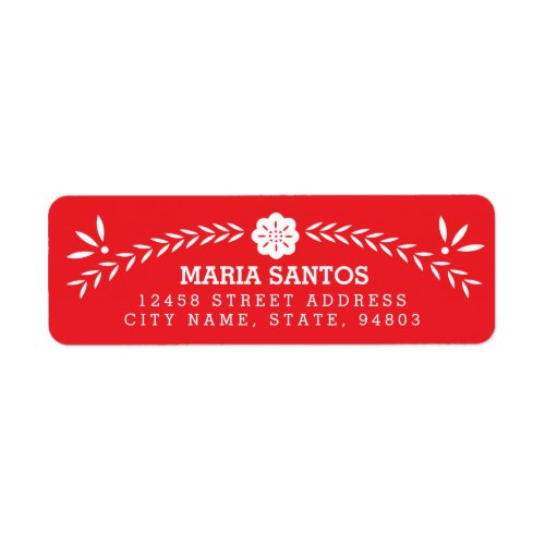 Papel Picado Return Address Labels _ Red
