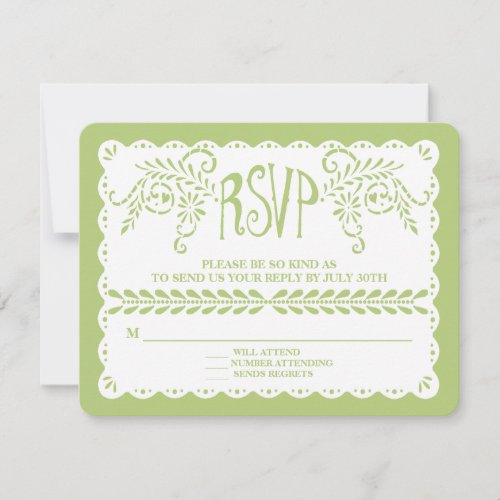 Papel Picado RSVP Lime Fiesta Wedding Banner