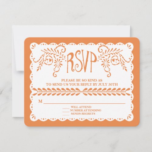 Papel Picado RSVP Orange Fiesta Wedding Banner