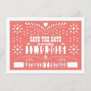 Papel Picado Save the Date Wedding Announcement
