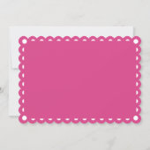 Papel picado style love birds pink fiesta wedding invitation (Back)