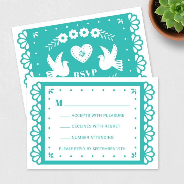 Papel Picado Style RSVP Card (Creator Uploaded)