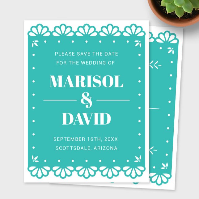 Papel Picado Style Save The Date Card (Creator Uploaded)