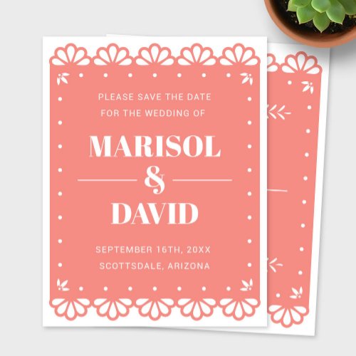 Papel Picado Style Save The Date Card