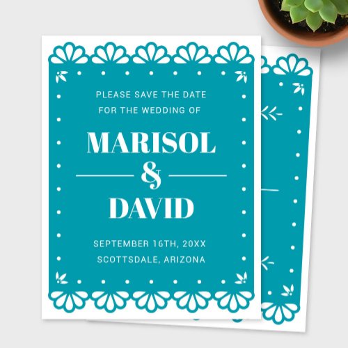 Papel Picado Style Save The Date Card