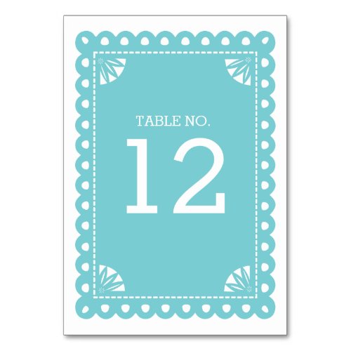 Papel Picado Table Number _ Blue