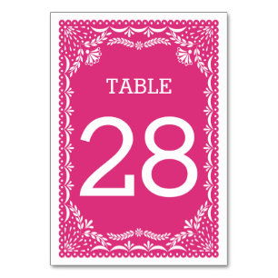 Papel Picado Table Number Editable Color