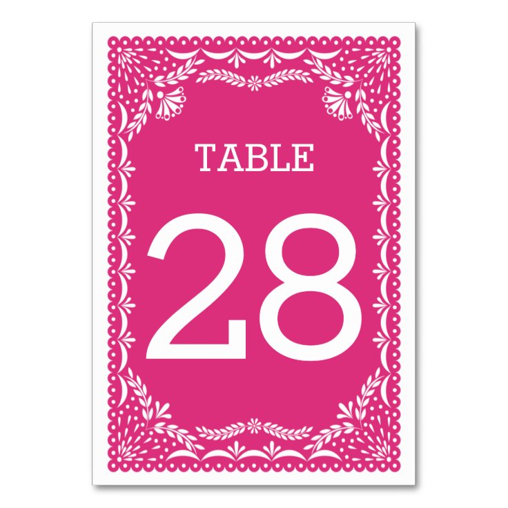 Papel Picado Table Number | Editable Color | Zazzle