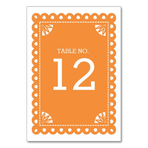 Papel Picado Table Number _ Orange