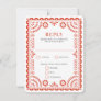 Papel Picado Warm Red | Wedding Reply RSVP Card
