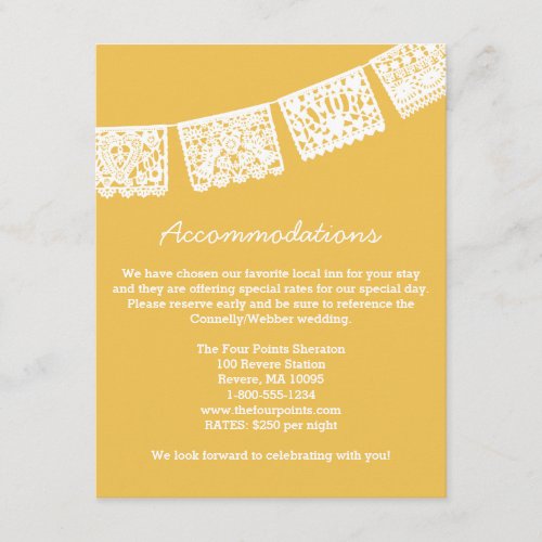 Papel Picado  Wedding Accommodations Card