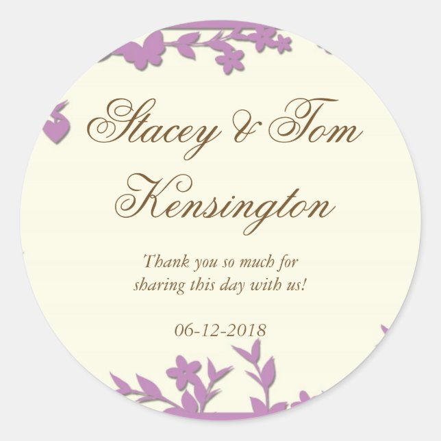 Papel Picado Wedding Invitation - Lovely Doves Classic Round Sticker (Front)