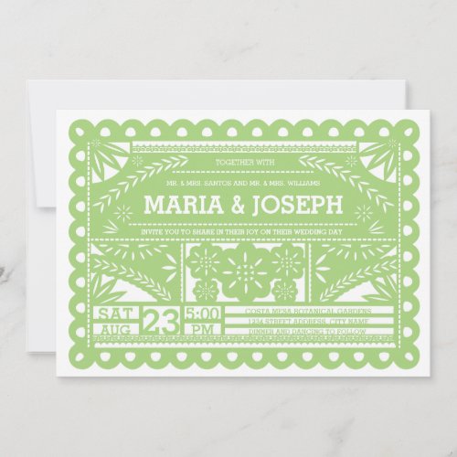 Papel Picado Wedding Invite _ Green