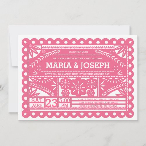 Papel Picado Wedding Invite _ Pink